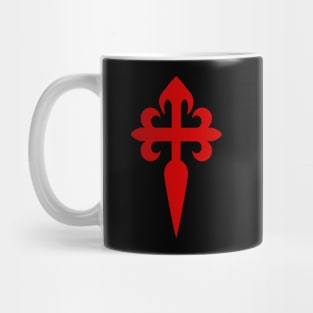 Cross of Saint James Santiago Red Cross on black background Mug